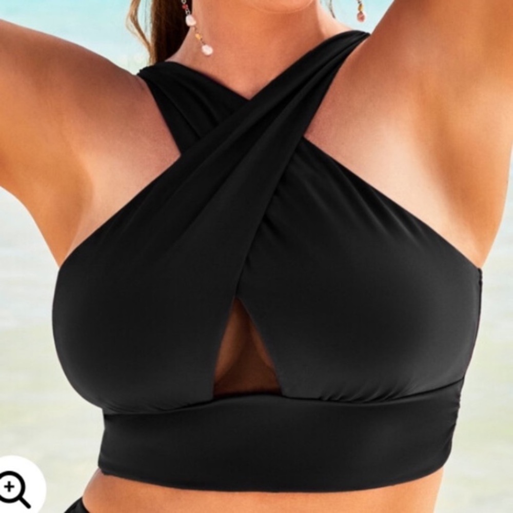 New Black Wrap Cross Front Bikini Top Longline size 10 Swimsuits
For All cruise